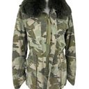 ma*rs MR &  ITALY Camouflage Print Coat with Fox Fur Collar Photo 4