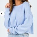 Princess Polly  waffle knit light blue sweater Photo 0