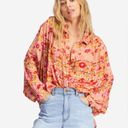 Billabong  Floral Multicolor Day After Day Oversized Button-Down Shirt Size S Photo 12