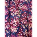 Pilcro  Anthropologie Lucille Peasant Blouse Blue Pink Paisley Women’s Shirt M Photo 1