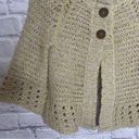 Free People Open Knit Cream and Yellow 3 Button Flared Sleeve Cardigan Photo 7