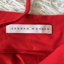 Susana Monaco  Women’s thin strappy V neck drape cami Tank in red size Small Photo 3