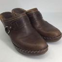 Frye  Womens Mule Shoes Brown Wedge Heels Studded Round Toe Slip Ons 10 M Photo 1