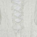 Bisou Bisou  White Lace V-Neck Lace Up Formal Mini Dress Size 8 Photo 6