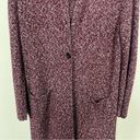 J.Jill  Long Cardigan Sweater Duster Burgundy Red Knit One Button Cardigan Small Photo 4