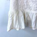 American Eagle Cropped Embroidered Babydoll Top in Cream Peplum Size Large Photo 12