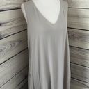 James Perse Grey Twist Back V Neck Midi Length Dress Photo 6