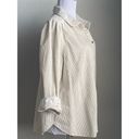 The Loft  Corduroy Long Sleeved Button Down Shirt Peter Pan Collar Puff Sleeve SZ L Photo 2