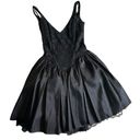 Jessica McClintock Gunne Sax  Size 3 Black Bow Back Dress Tulle Glitter Goth Prom Photo 3