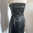 Forever 21 FAUX LEATHER STRAPLESS MINIDRESS WITH ZIP UP BACK,  PLEATED SKIRT SIZE LARGE Photo 0