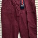 Bill Blass Bill Bass Burgundy Denim Capris Wide Leg High Rise Size 10 NWT Photo 0