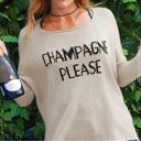 Wooden Ships Wooden Ship Champagne Please Crew Knit Sweater Sz M/L Wool Mohair Beige Black Photo 0