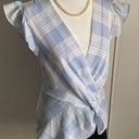 Laundry by Shelli Segal New  Surplice Chiffon Plaid Ruffle Cap Sleeve Blouse Photo 10