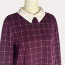 The Loft  Outlet Twofer Collared Knit Top Blouse Plaid Rust Red Cream M Photo 1