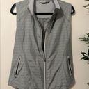 Athleta  Jammin Run Vest Womens Sz M Gray Striped Full Zip Windbreaker Reflective Photo 1