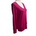 Trina Turk  Long Sleeve V Neck Merino Wool Sweater Pink Women’s Size Small NWT Photo 1