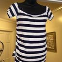 Isabel Maternity  Blue and White Striped Top Size Medium NWT Photo 1