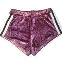 Lounge Pink Velvet Side Striped High Rise  Booty Shorts Photo 2