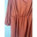 Isabel Maternity Women Small Orange Blouse V-Neck Buttons Stretch Relaxed Fit Photo 3