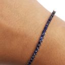 Brilliance Haus of  .925 Silver 5 3/4 Cttw Blue Sapphire Tennis Bracelet 7.25" Photo 5