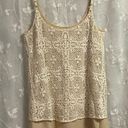 CAbi Women’s  Lace Overlay Adjustable Strap Off White Beige Tank Top Sz XS EUC Photo 1