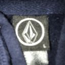 Volcom  zip up hoodie, front pockets long sleeve dark navy blue size L Photo 3