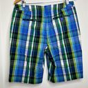 Jones New York  Sport Stretch Plaid Bermuda Length Shorts Women’s Size 14 Preppy Photo 2