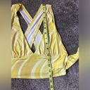 Urban Outfitters  Phoenix Plunging Tie-back Cropped Tank in Yellow Stripe Small Photo 10