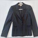 Elizabeth and James  Dark Gray Wool‎ Pleated Career Blazer Size 6 Photo 2