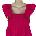 AQUA  Fuchsia Pink Smocked Midi Dress Sz L NWOT Photo 5