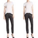 3x1 new  NYC ☏ Retro Track Pant Cropped Jeans ☏ Shiny Black Coated ☏ Elastic Hems Photo 1