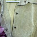 Bernardo Leather‎ Jacket size 6 Tanish Green button Snaps Collared lightweight Photo 2
