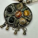 Onyx Vintage Tibetan carnelian  Jasper multi strand pendant necklace Photo 11