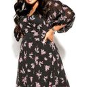 City Chic  Dress Ditsy Bloom Dress in Dusty Ditsy Sz 20 NWT Black & Pink Floral Photo 0