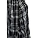 Style & Co  Small Button-Up Top Plaid Pocket Long Sleeve Hi-Low Hem Black White Photo 2