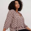 Torrid  NWT Georgette Bow Tie Blouse in Pink Dot Size 6 Photo 0