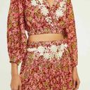 Free People  co-ord set Nyomi Embroidered Floral Mini Skirt Crop Top Red pink Photo 1