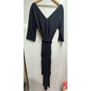 Natori  Mia Sanded Jersey Tie-Waist
Jumpsuit V-Neck Black Gray large new Photo 5