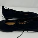 American Eagle  Black Lace Up Pointed Toe Flats Size 6 Faux Suede Photo 7