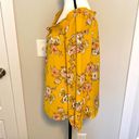 Nine Britton || Mustard floral print long sleeve flowy blouse Photo 2