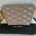 Saint Laurent Sade YSL Quilted Lambskin Pouch Clutch Bag Photo 0