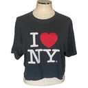 Gildan I Love New York Cropped Short Sleeve Crewneck Graphic T-shirt Size Large Grey Photo 0