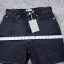 Everlane  The Rigid Way High Denim Jean Shorts High Rise Button Fly Black Size 28 Photo 6