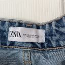 ZARA  high rise wide leg straight jeans Size 8 Medium Wash Photo 5