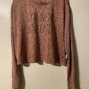 Rae Dunn  Top Womens Large Pink Animal Print Cut Out Back Long Sleeve Ladies‎ Photo 0