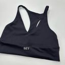 SET active  Luxform Racer V Neck Sports Bra Racerback Storm Blue Size Small Photo 2