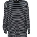 Reformation Jeans Nadine Black and White Striped Mock Neck Mini Dress Small Photo 0