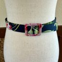 Oscar de la Renta  Genuine Leather Floral Leather Belt Pink/Green Medium NEW! Photo 0