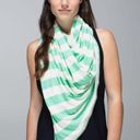 Lululemon Vinyasa Wrap Scarf Turquoise White Stripe Photo 0