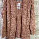 Nine West chunky knit cozy stretch open cardigan orange/glitter women size XS Photo 6